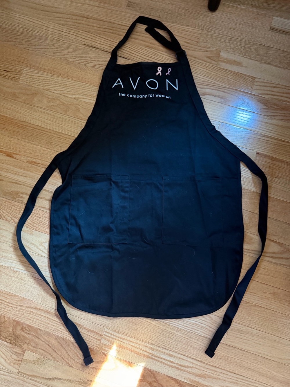 Avon Black Apron with Pink Ribbon Detail